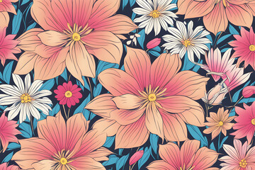 Many flowers illustration