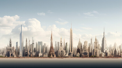 Fototapeta na wymiar AI-generated architectural landmarks reshaping skylines.