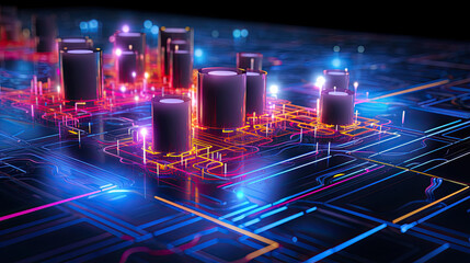 Quantum annealing process unfolding within a quantum processor revealing the optimization journey through energy landscape.