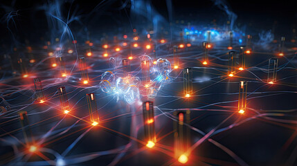 Obraz premium Quantum annealing process converging to optimal solutions highlighting quantum optimization's advantages.