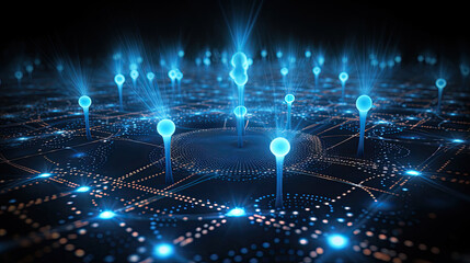 Fototapeta premium Quantum cryptography's principles illustrated securing data transmission through quantum states.