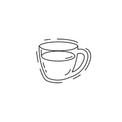 Cup of coffee line icon. Cup of coffee thin line icon.