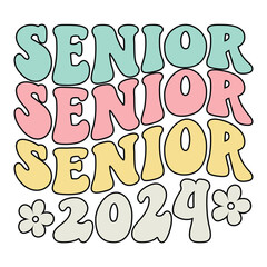 Senior 2024 Retro SVG