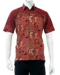 Short sleeve batik shirt, with Nusantara pattern. As clothing that emphasizes the value of ancestral traditional heritage, batik clothing is widely used for formal events.