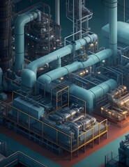 Realistic Heavy Duty Factory. AI Generated.