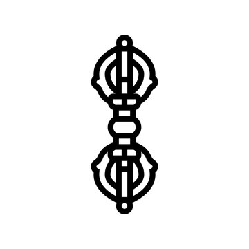 recommend clip art: vajra dorje buddhism line icon vector. vajra dorje buddhism sign. isolated contour symbol black illustration