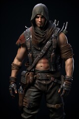 Obraz premium Male mercenary with photo-realistic elite forces