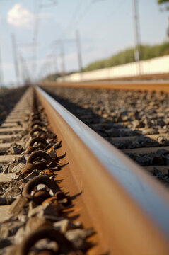Close up of rail tracks
