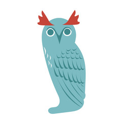 Owl flat style. Vector. Isolated Christmas toy on a background background.
