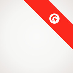 Corner ribbon flag of Tunisia