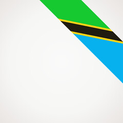 Corner ribbon flag of Tanzania