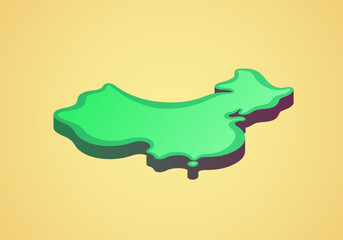 China - stylized 3D map