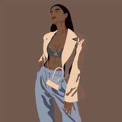 Girl in blue jeans