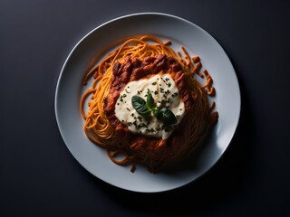 Delicious Noodles on white plate