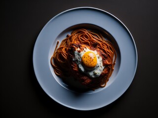 Delicious Noodles on white plate
