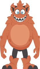 This is a funny and enjoyable orange creature. Cartoon style.