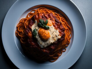 Delicious Noodles on white plate
