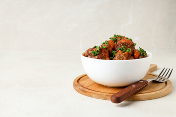 Tasty meat food and homemade food concept - meatballs