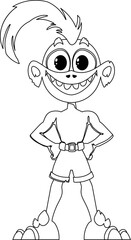 This is a strange and unusual character from a cartoon. Childrens coloring page.
