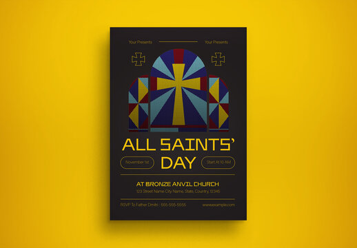 Black Gothic Style All Saint Day Flyer Layout