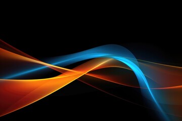 Abstract background with blue and orange waves. Vector illustration for your design