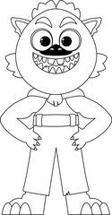 This cartoon character is very special and unlike any others. Childrens coloring page.