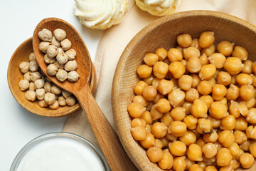 Aquafaba, concept of vegan food and cuisine