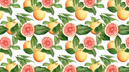 Tropical seamless pattern. Watercolor Painting. AI Generated.