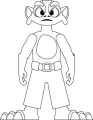 This cartoon character is not like the rest and has special skills. Childrens coloring page.