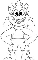 This cartoon character is unique and special because it can do things that nobody else can do. Childrens coloring page.