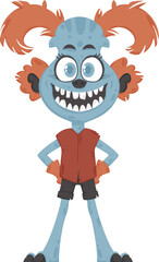 This creature is amusing and does unpredictable things. Cartoon style.