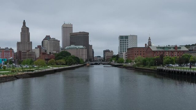 Timelapse of Providence Rhode Island skyline in New England