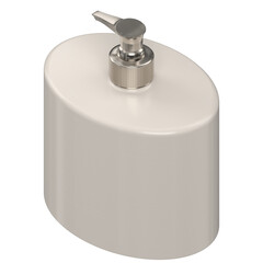 3D rendering illustration of an oval soap dispenser