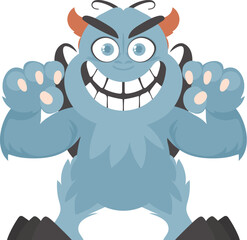 This animal is really bad and wicked. Cartoon style.