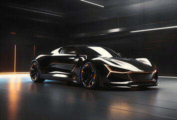 Obraz premium Futuristic sport car concept design wallpaper, automotive banner with copy space text 