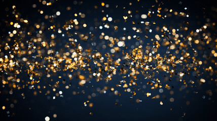 Naklejka premium Background of abstract glitter lights, gold blue and yellow, bokeh