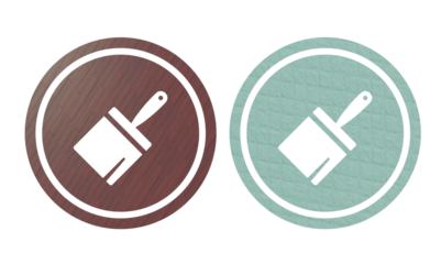  Pain brush icon symbol green and brown