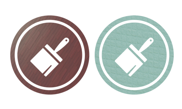  Pain brush icon symbol green and brown