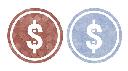 dollar sign multy color icon with texture