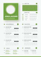 Clean Modern Resume Vector Template, Minimalist resume cv template, Resume design template, cv design, multipurpose resume design