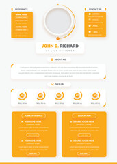 Clean Modern Resume Vector Template, Minimalist resume cv template, Resume design template, cv design, multipurpose resume design