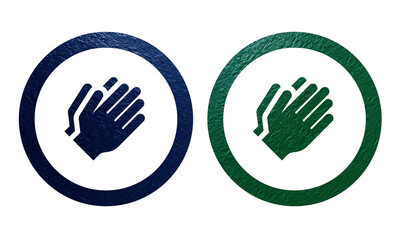 Hand icon symbol with texture