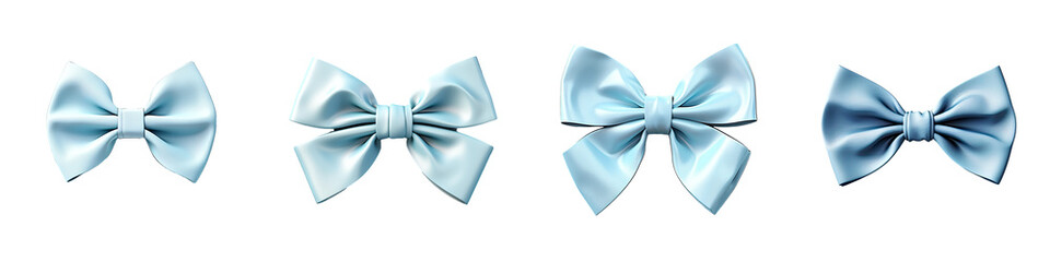 transparent background with a solitary blue bow tie - obrazy, fototapety, plakaty