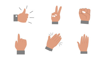 set of hand gestures, vector illustration