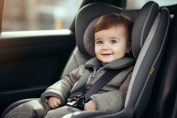 baby sitting in a car seat comes first