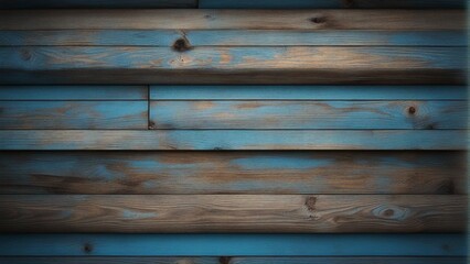 Obraz premium Old weathered wood texture, painted blue