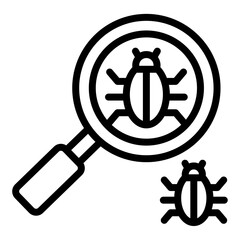 Fototapeta premium Bug Finding Outline Icon