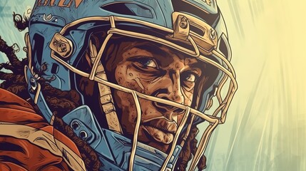 Lacrosse player cradling the ball. Fantasy concept , Illustration painting.