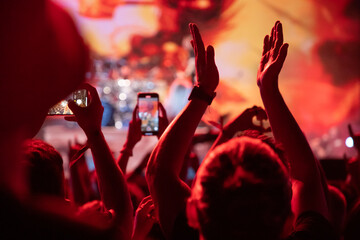 crowd at concert - summer music festival.