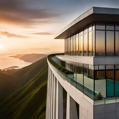 Obraz premium building at sunset